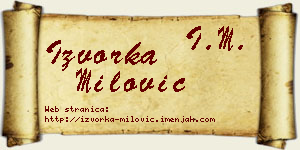 Izvorka Milović vizit kartica